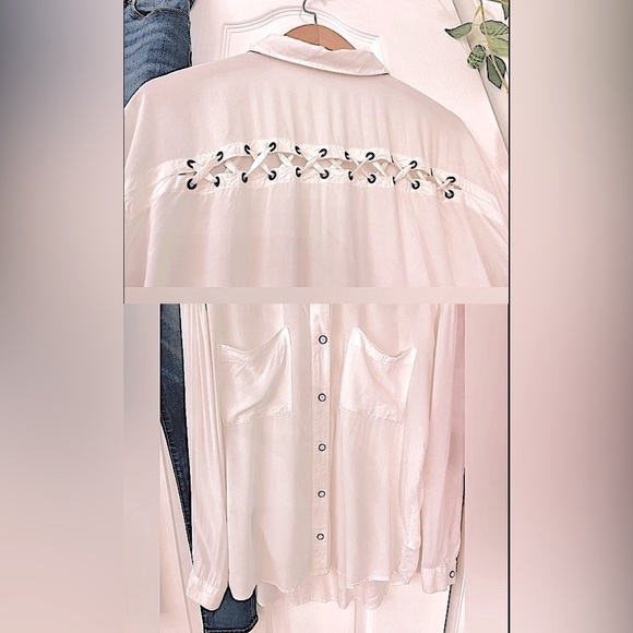 Lucky Brand Womens Blue Fade Denim Brooke Skinny Jeans + White Button Up Shirt - Picture 11 of 16